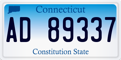 CT license plate AD89337