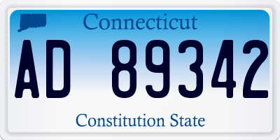 CT license plate AD89342