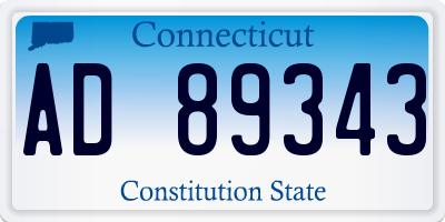 CT license plate AD89343
