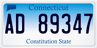 CT license plate AD89347