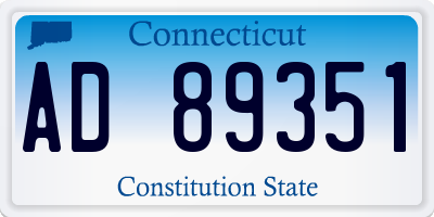 CT license plate AD89351