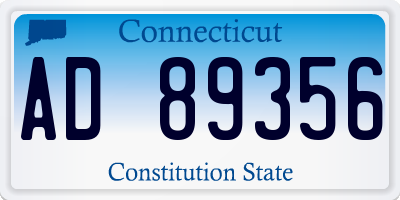 CT license plate AD89356