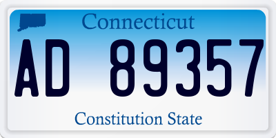 CT license plate AD89357