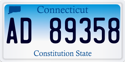 CT license plate AD89358