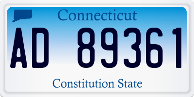 CT license plate AD89361