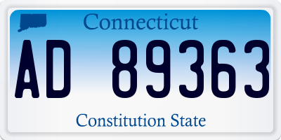 CT license plate AD89363