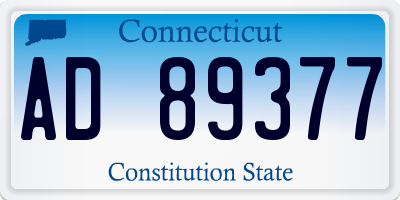 CT license plate AD89377