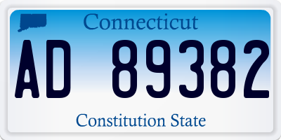 CT license plate AD89382