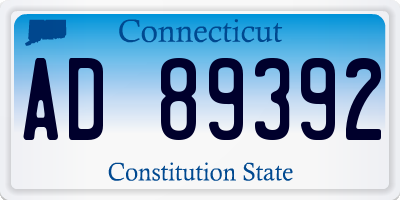 CT license plate AD89392