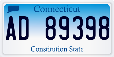 CT license plate AD89398