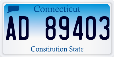 CT license plate AD89403