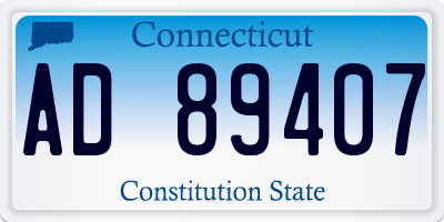 CT license plate AD89407