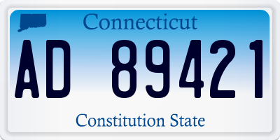 CT license plate AD89421