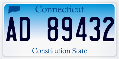 CT license plate AD89432