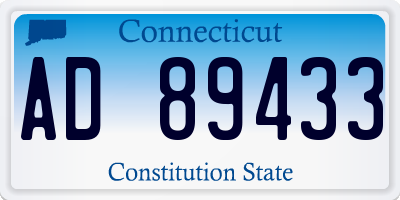 CT license plate AD89433