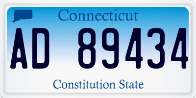 CT license plate AD89434