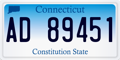 CT license plate AD89451