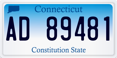 CT license plate AD89481