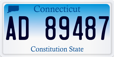 CT license plate AD89487