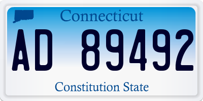 CT license plate AD89492