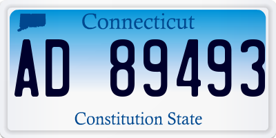 CT license plate AD89493