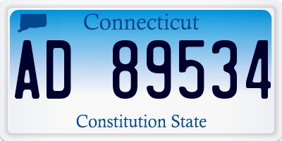 CT license plate AD89534