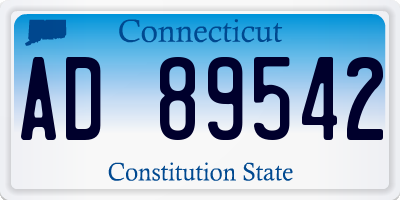CT license plate AD89542