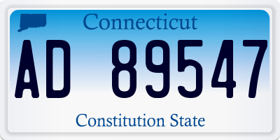 CT license plate AD89547