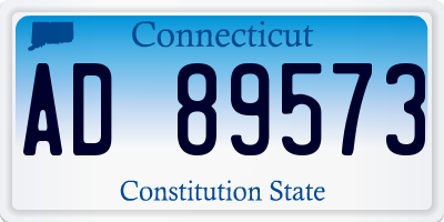 CT license plate AD89573