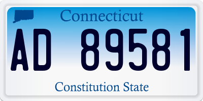 CT license plate AD89581