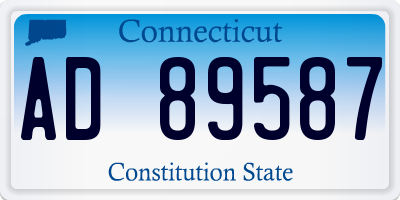 CT license plate AD89587