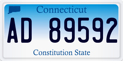 CT license plate AD89592