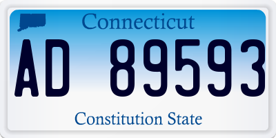 CT license plate AD89593