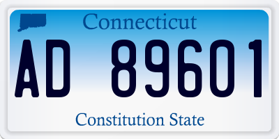 CT license plate AD89601
