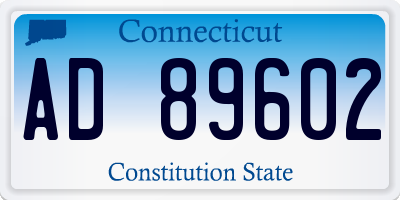 CT license plate AD89602