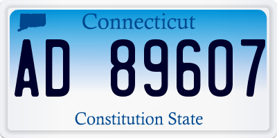 CT license plate AD89607