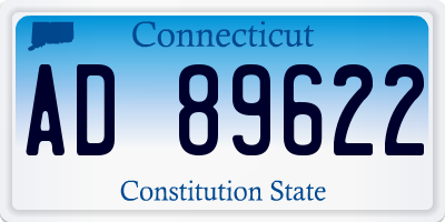 CT license plate AD89622