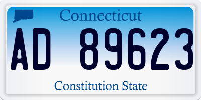 CT license plate AD89623