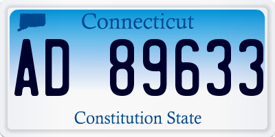 CT license plate AD89633