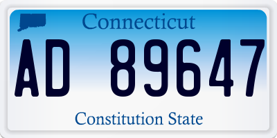 CT license plate AD89647