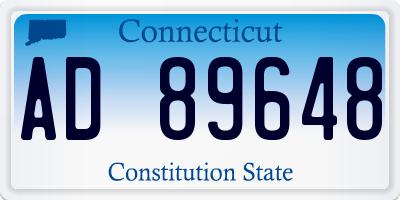CT license plate AD89648