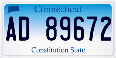 CT license plate AD89672