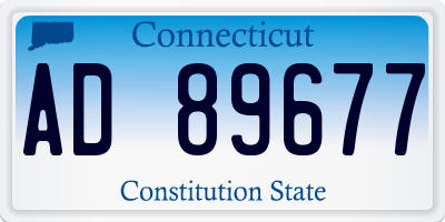 CT license plate AD89677