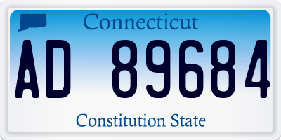 CT license plate AD89684