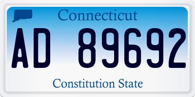 CT license plate AD89692