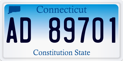 CT license plate AD89701