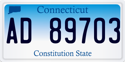 CT license plate AD89703