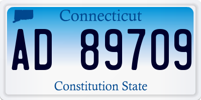 CT license plate AD89709