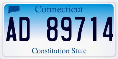 CT license plate AD89714