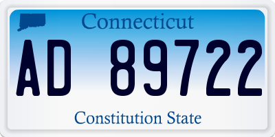 CT license plate AD89722